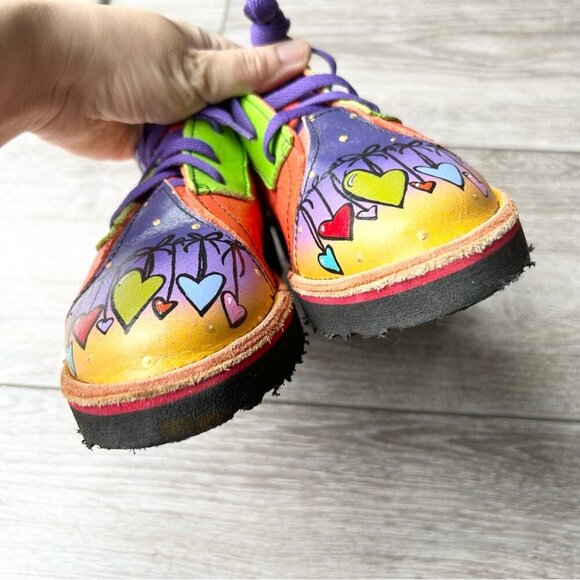 Soletech Hand Painted  Soft Leather Design Lace Up Shoes - Picture 4 of 14